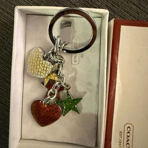 Coach Heart and Star Keychain